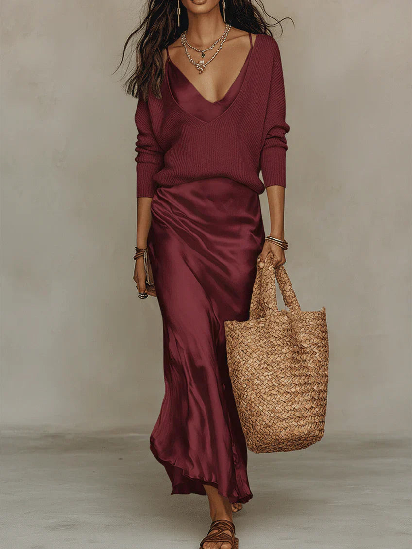 Elena | Ensemble Jupe Midi & Pull