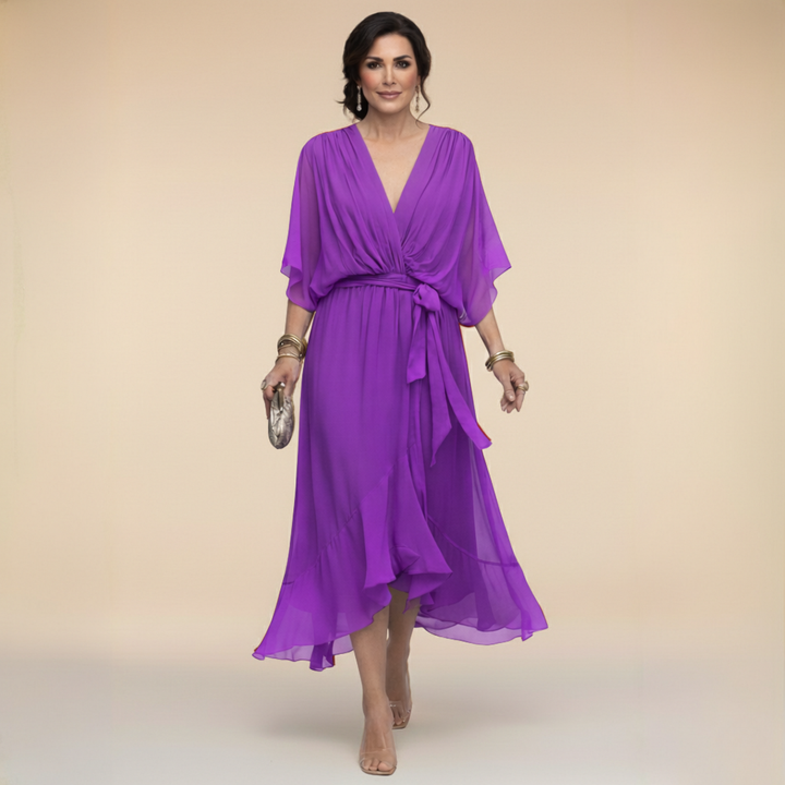 Sfumato | Robe en Chiffon avec Décolleté en V