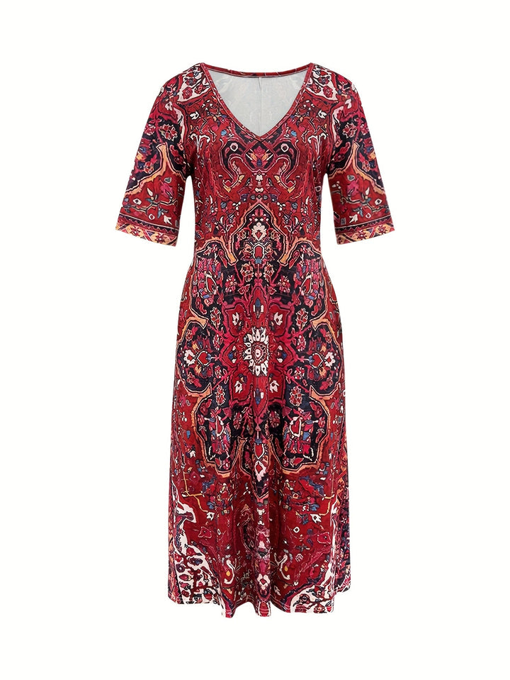 Camille – Robe fluide élégante à col V
