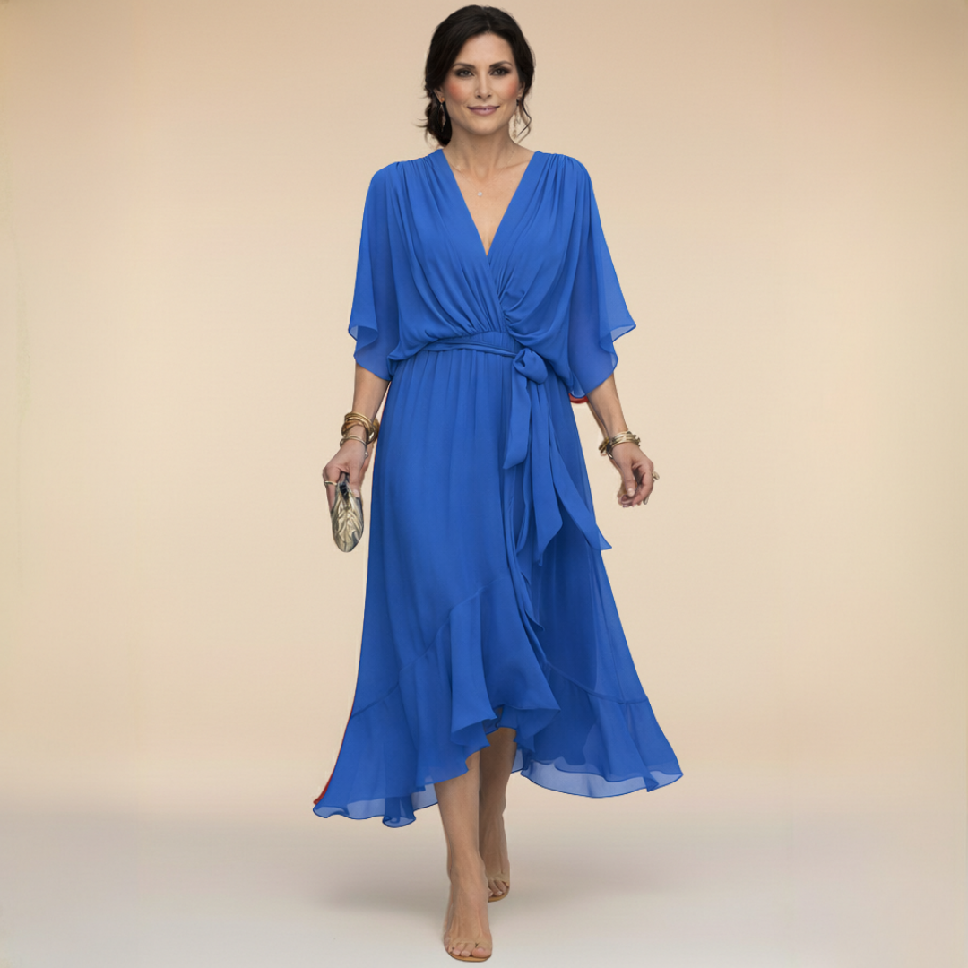 Sfumato | Robe en Chiffon avec Décolleté en V