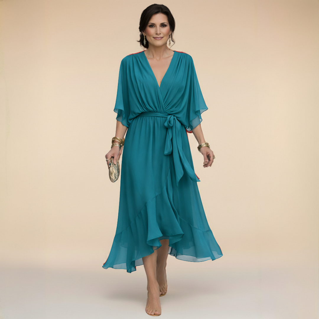 Sfumato | Robe en Chiffon avec Décolleté en V