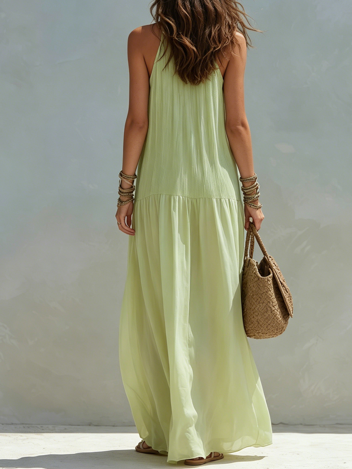 LIVIA | Maxi Robe Boho Vert Pistache