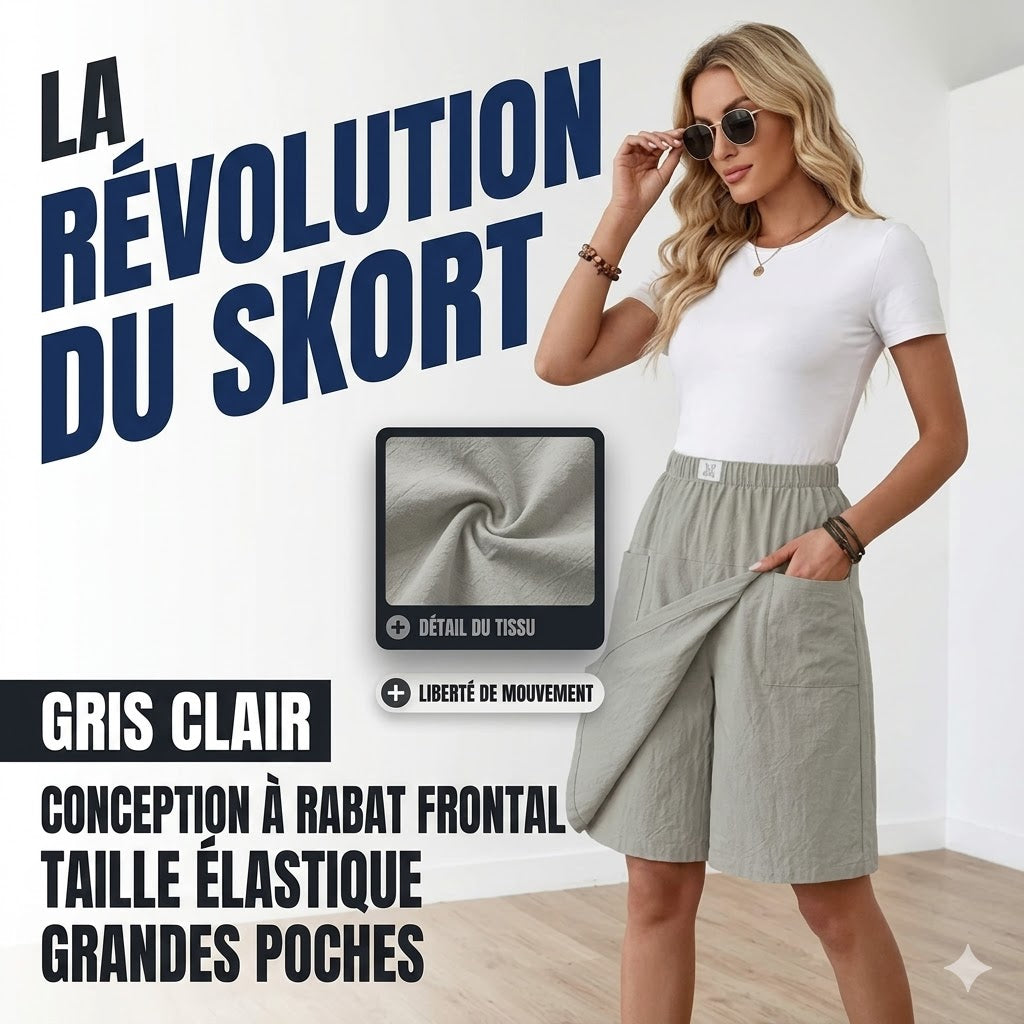 Libertine™ | Skort taille élastique poches liberté active