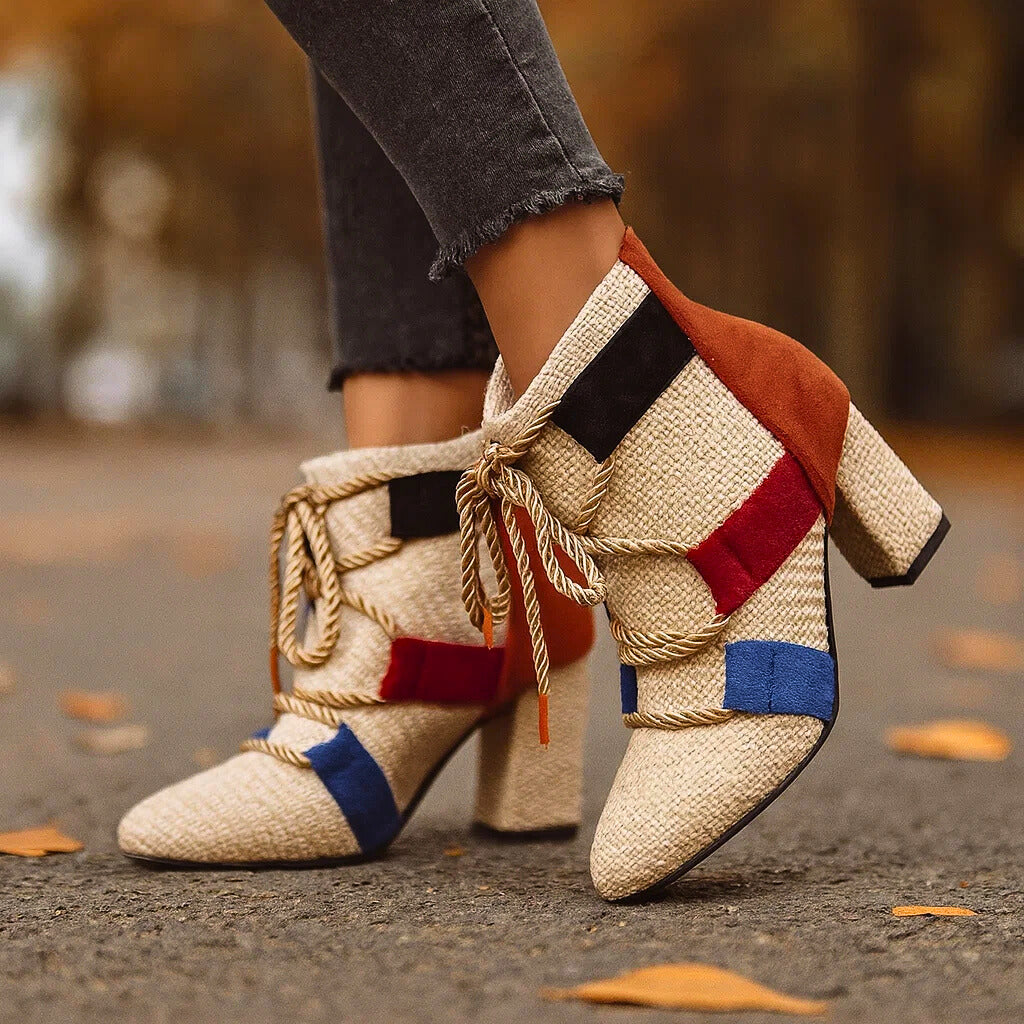 BOTTINES RAYA À LACETS EN CORDES