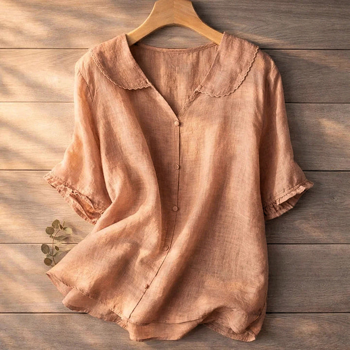 Lily | Blouse à Boutons avec Volants Doux