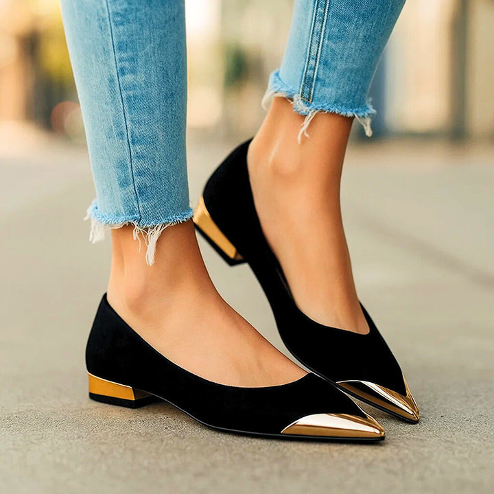 FLATS AVELINE À POINTE EN OR