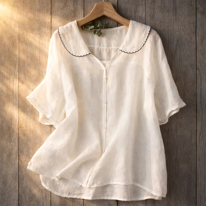 Lily | Blouse à Boutons avec Volants Doux