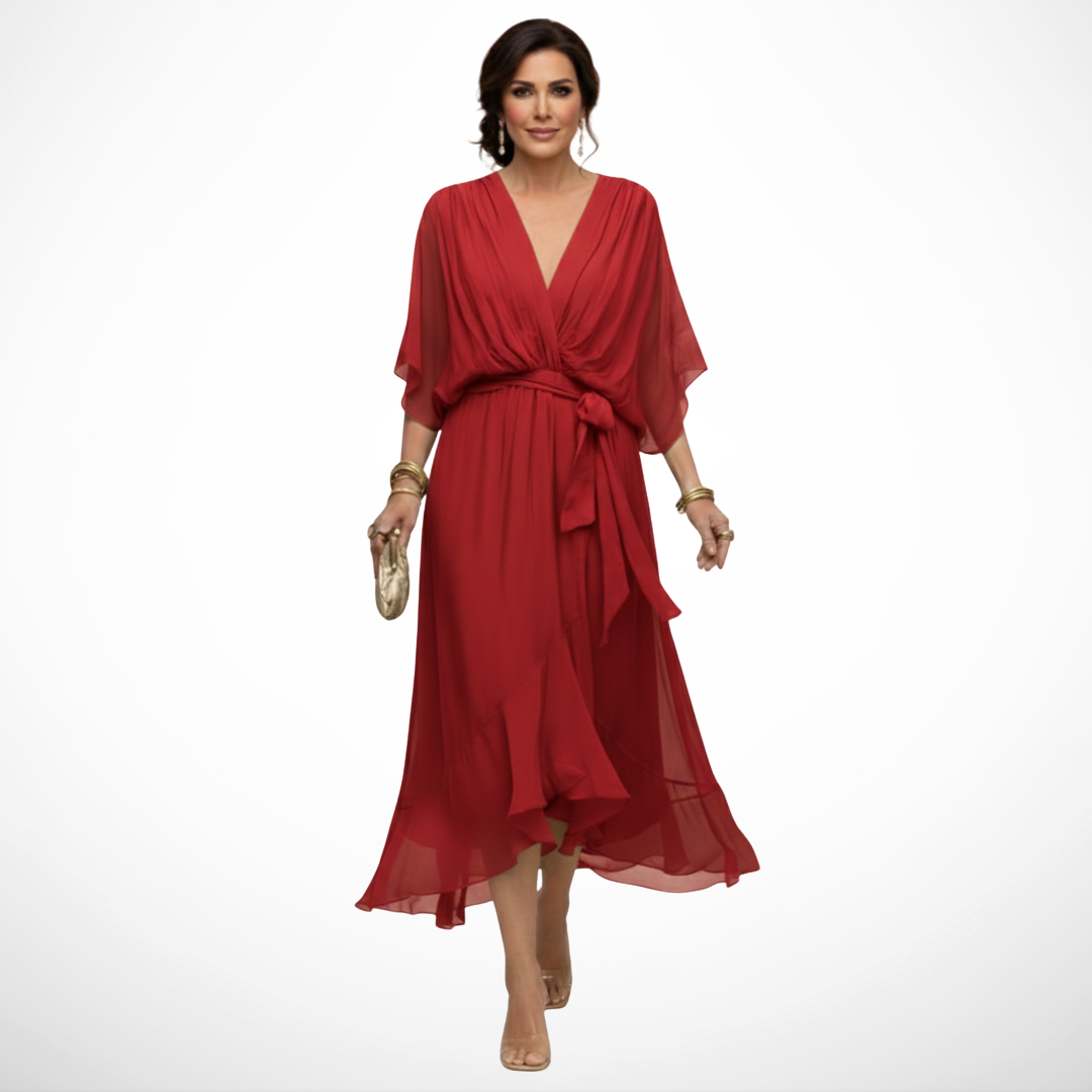 Sfumato | Robe en Chiffon avec Décolleté en V