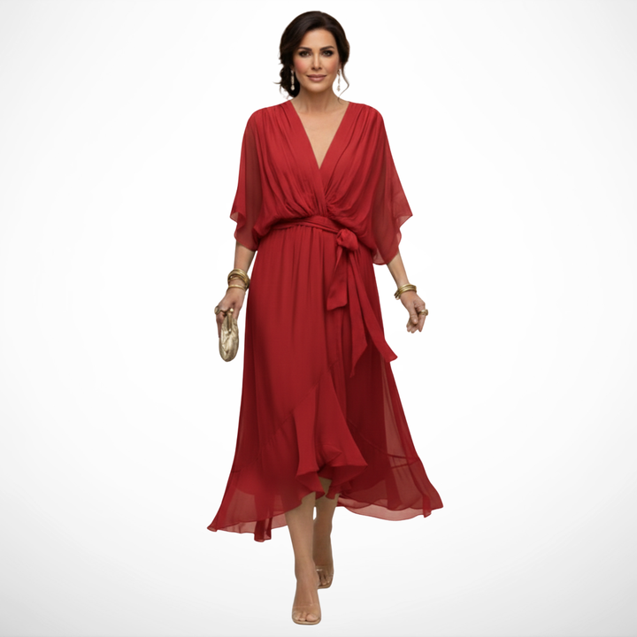 Sfumato | Robe en Chiffon avec Décolleté en V