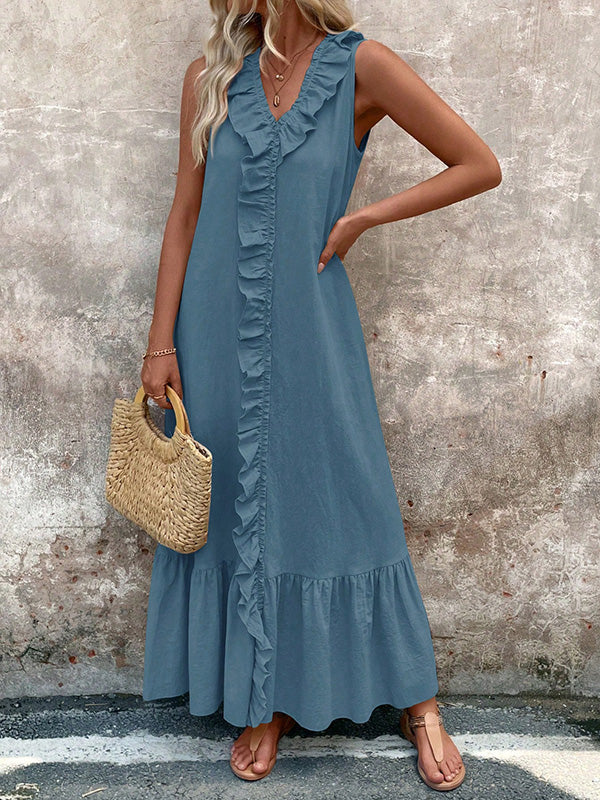 Colette | Robe Maxi à Volants Plissés