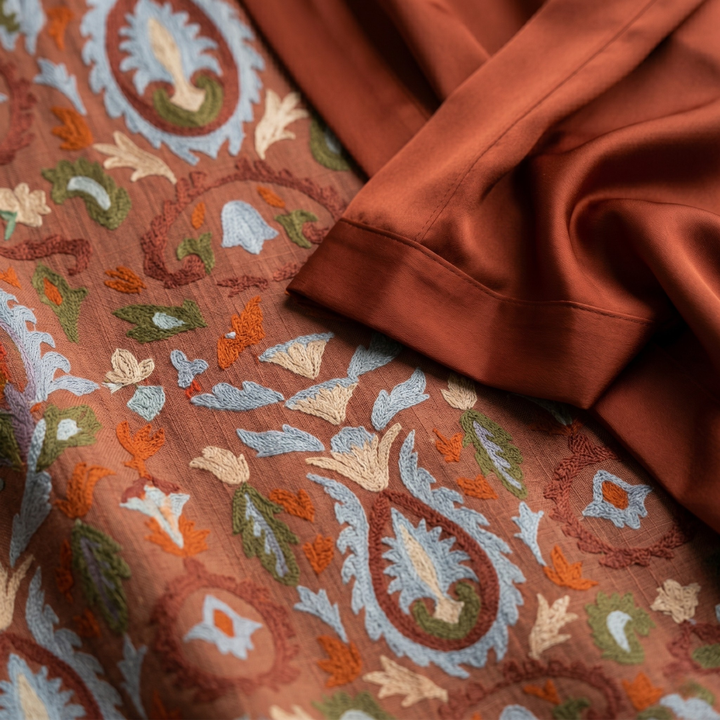 Aura | Robe Longue Imprimée avec Gilet Coordonné