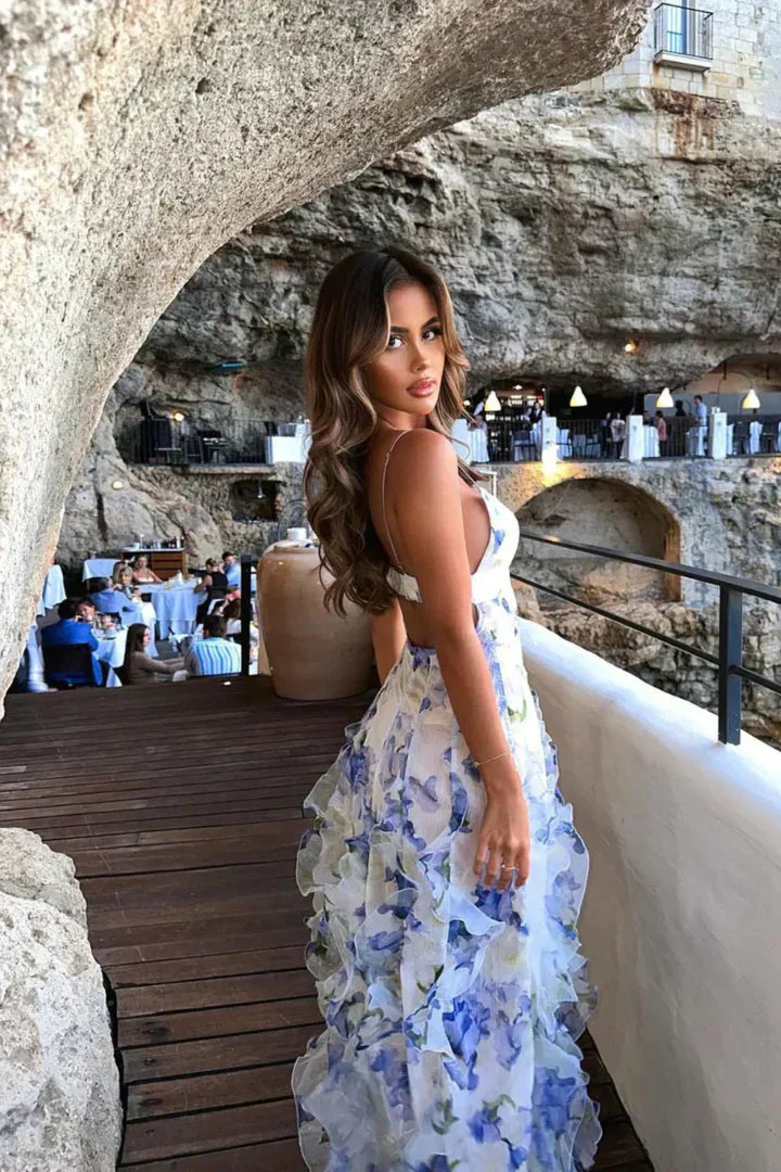 Uri | Robe Midi Florale avec Volants