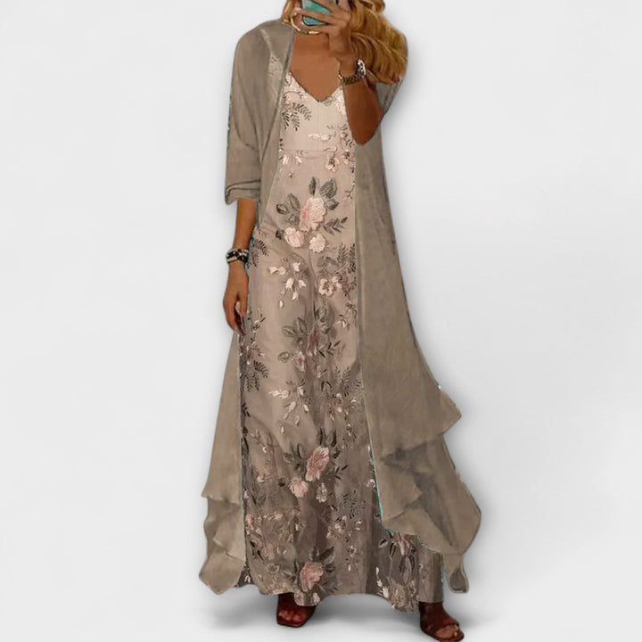 Mara - Robe maxi avec veste (ensemble de 2 pièces)