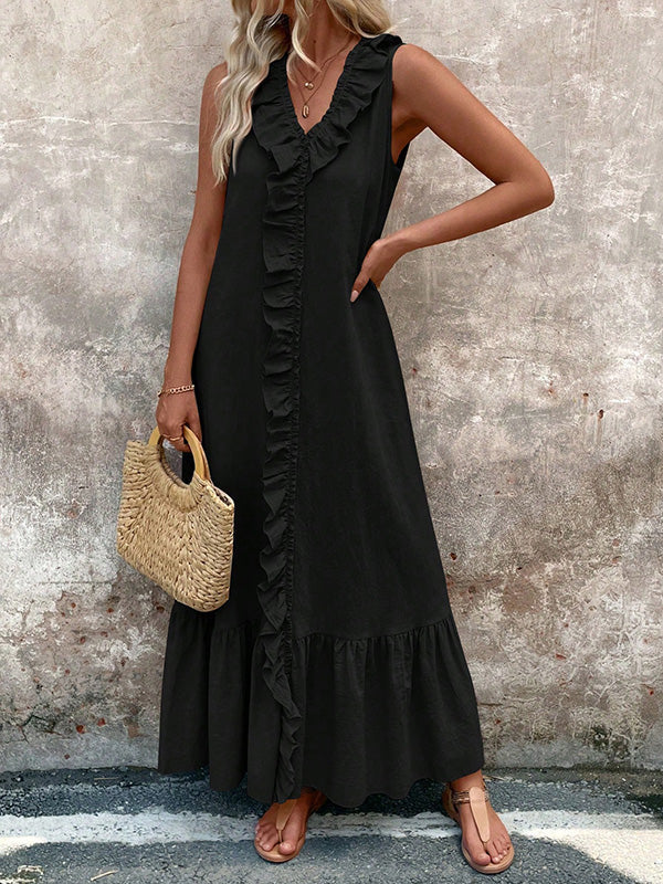 Colette | Robe Maxi à Volants Plissés