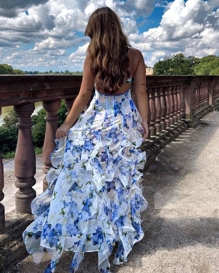 Uri | Robe Midi Florale avec Volants