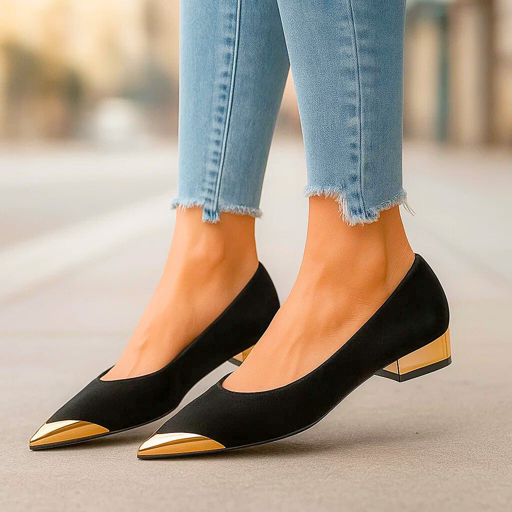 FLATS AVELINE À POINTE EN OR