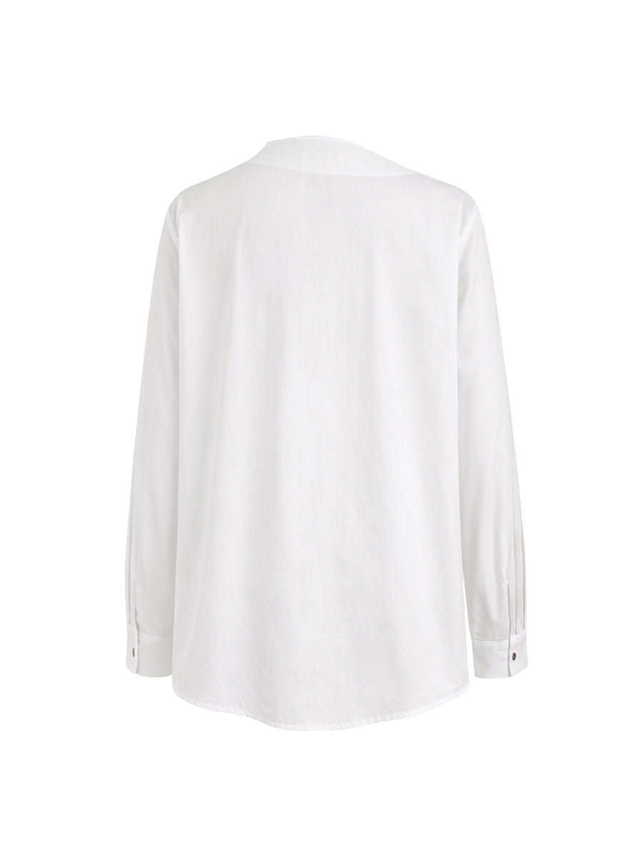 Amélie | Chemise Asymétrique à Col Montant