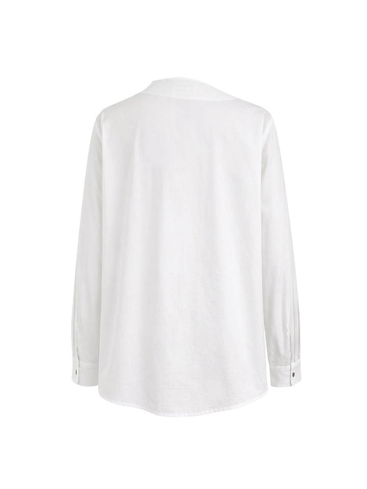 Amélie | Chemise Asymétrique à Col Montant