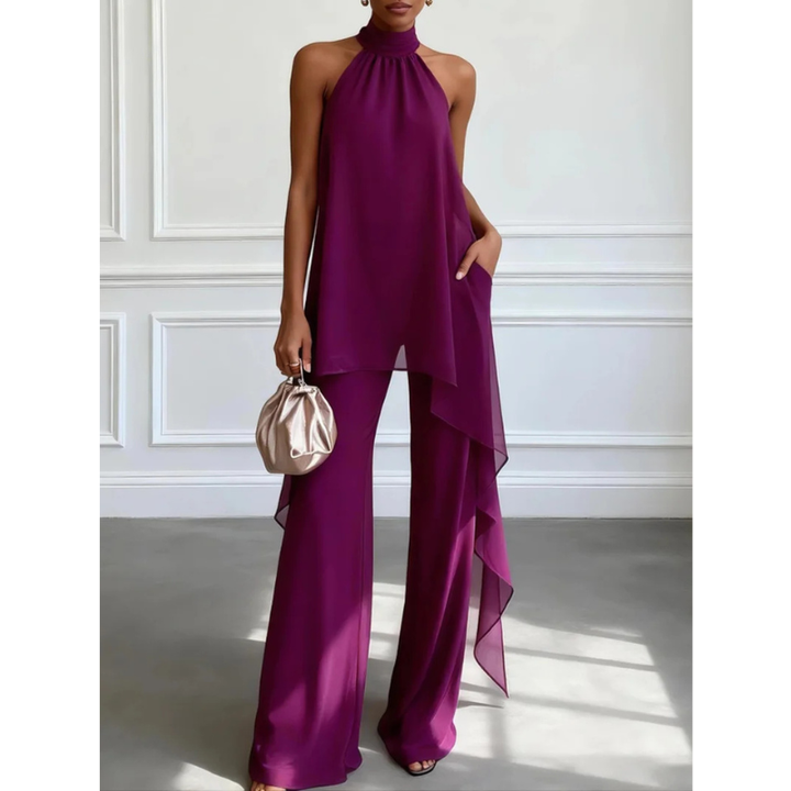 Viola | Ensemble Élégant Halter avec Pantalons