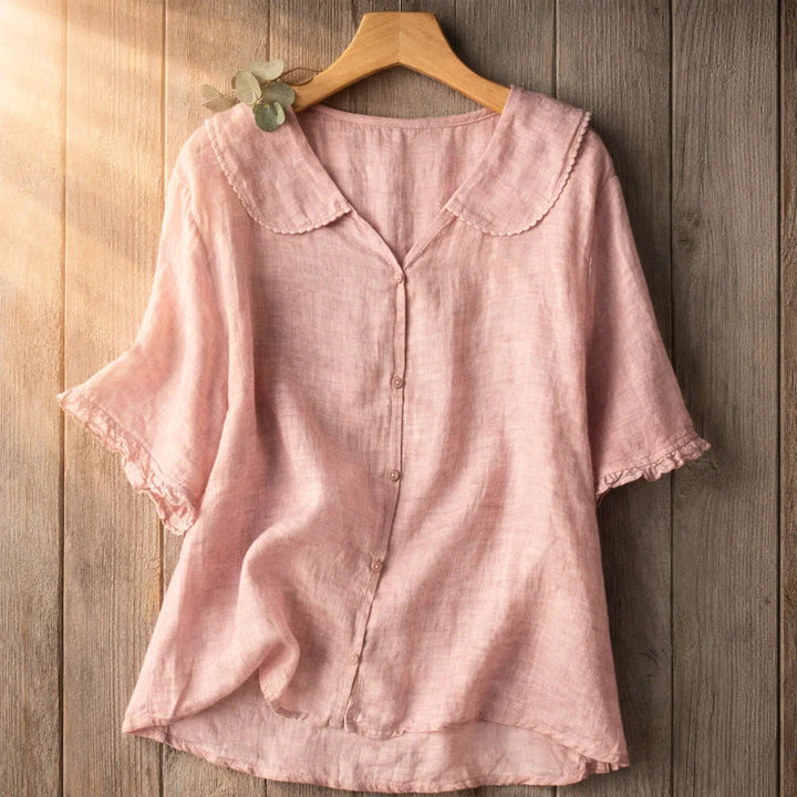 Lily | Blouse à Boutons avec Volants Doux
