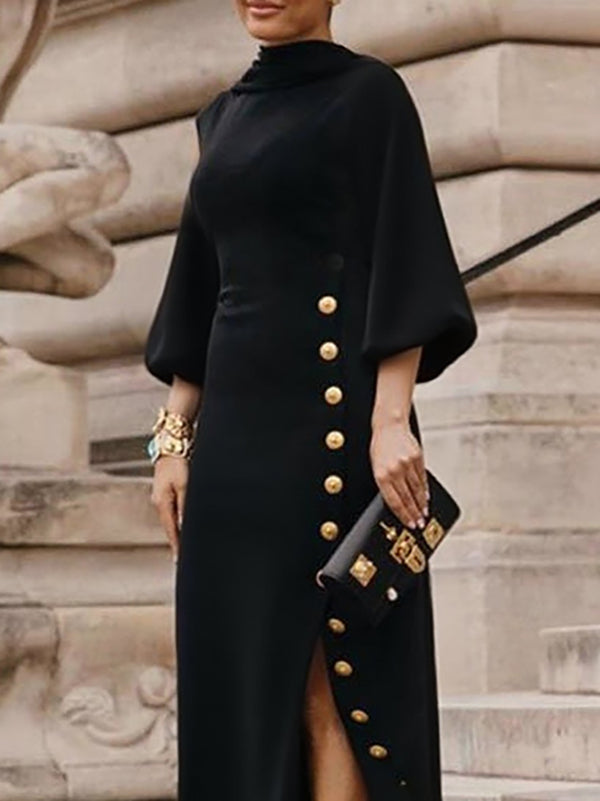 Margaux | Robes Maxi à Manches Boutonnées
