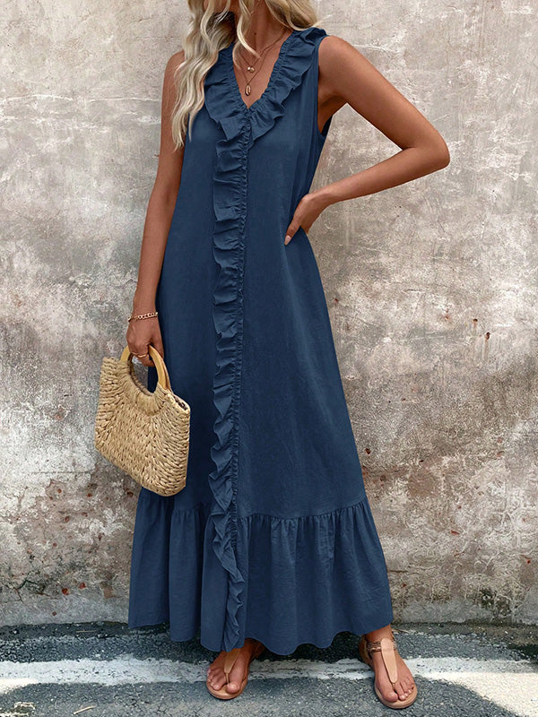 Colette | Robe Maxi à Volants Plissés