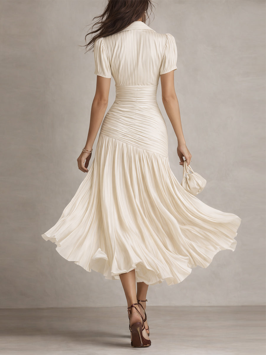 Adriana - Robe Midi Rayée Rétro