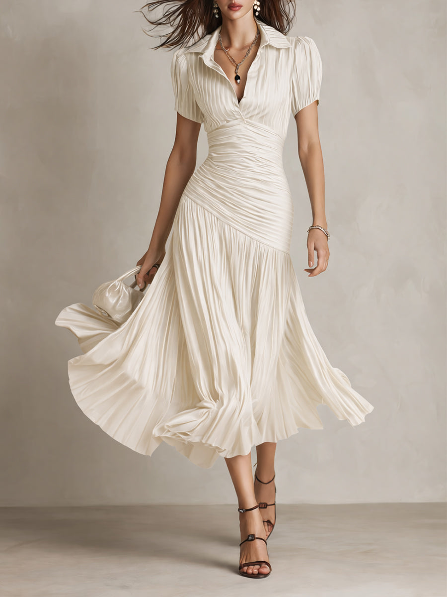 Adriana - Robe Midi Rayée Rétro