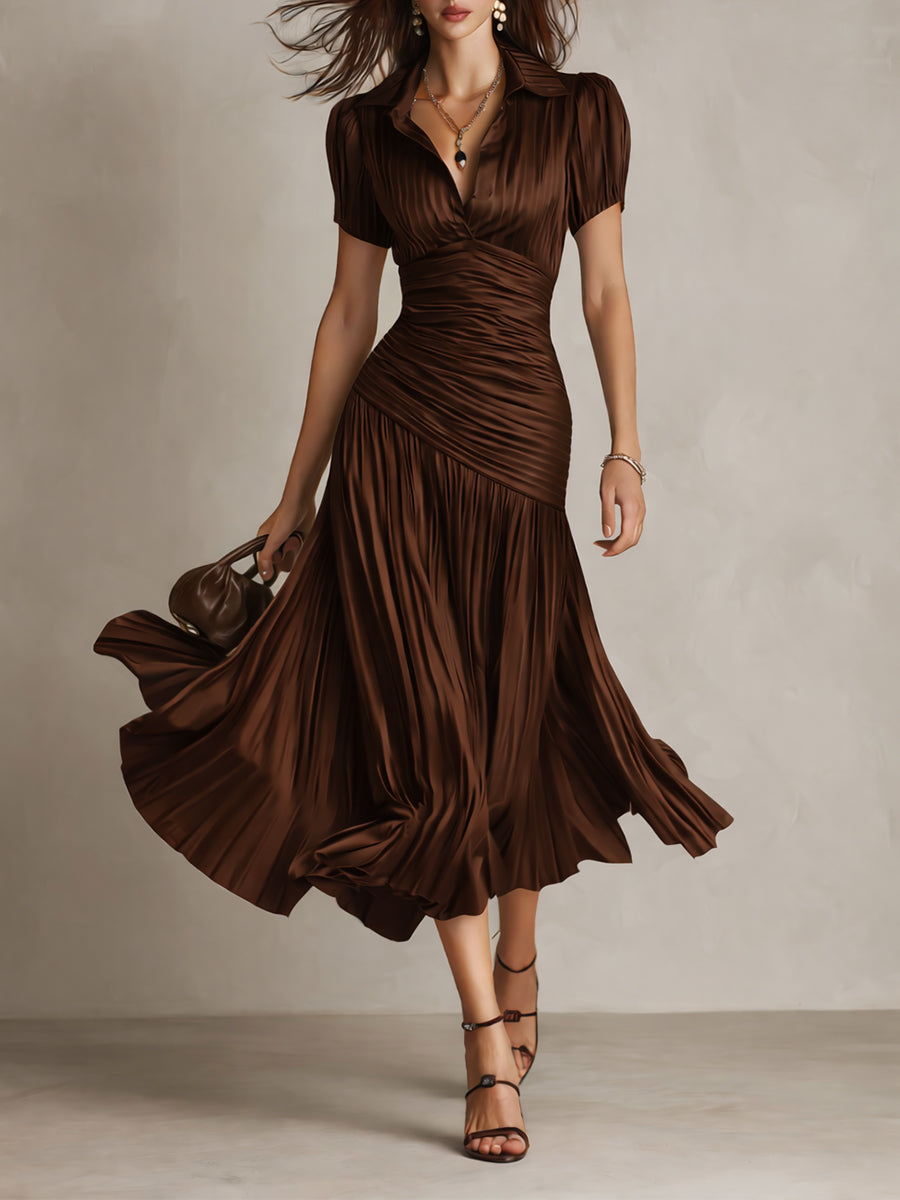 Adriana - Robe Midi Rayée Rétro
