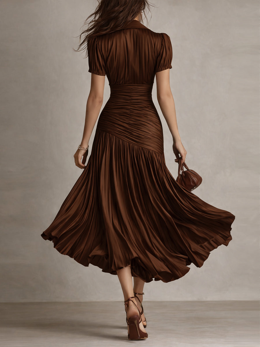 Adriana - Robe Midi Rayée Rétro