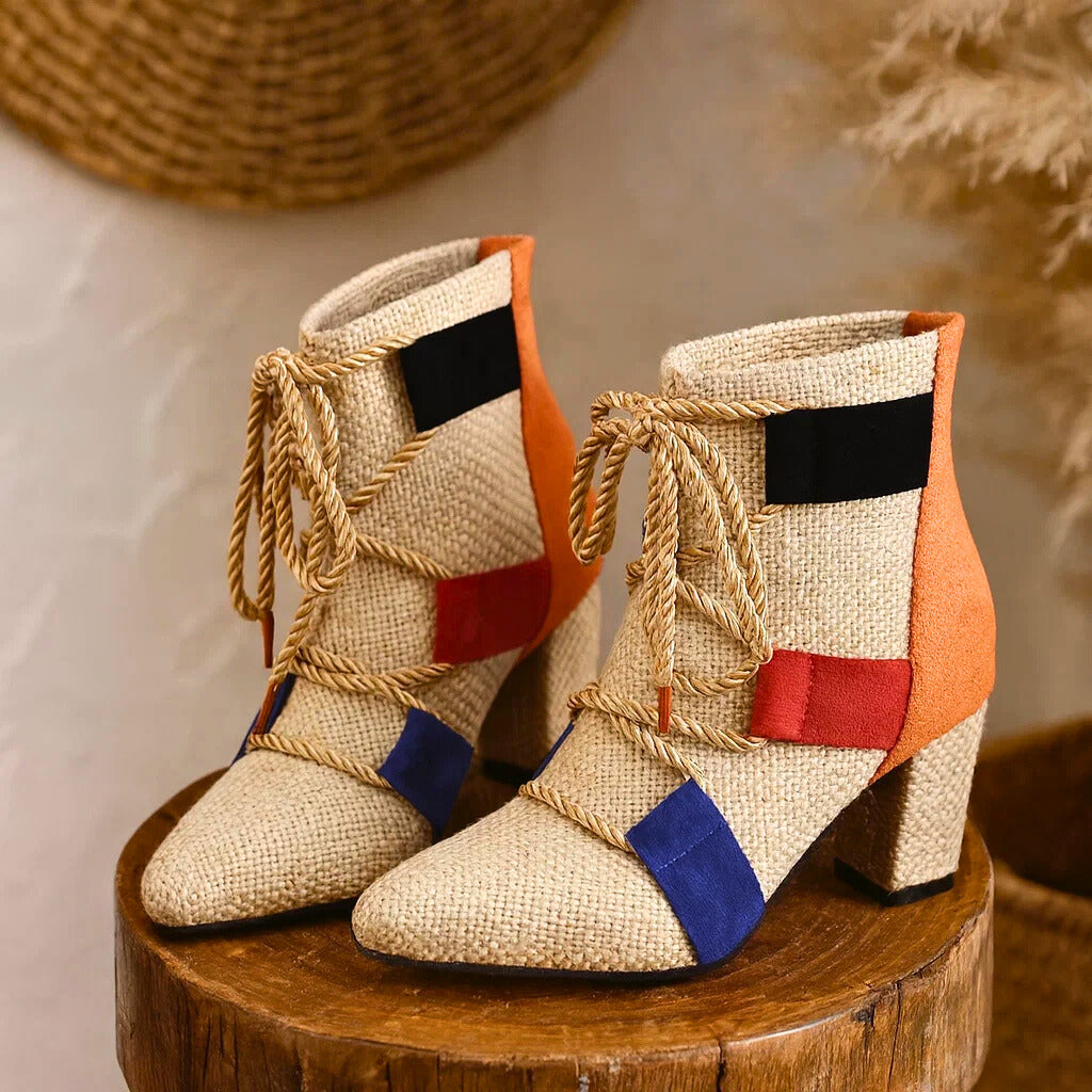 BOTTINES RAYA À LACETS EN CORDES