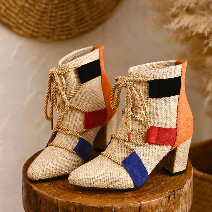 BOTTINES RAYA À LACETS EN CORDES