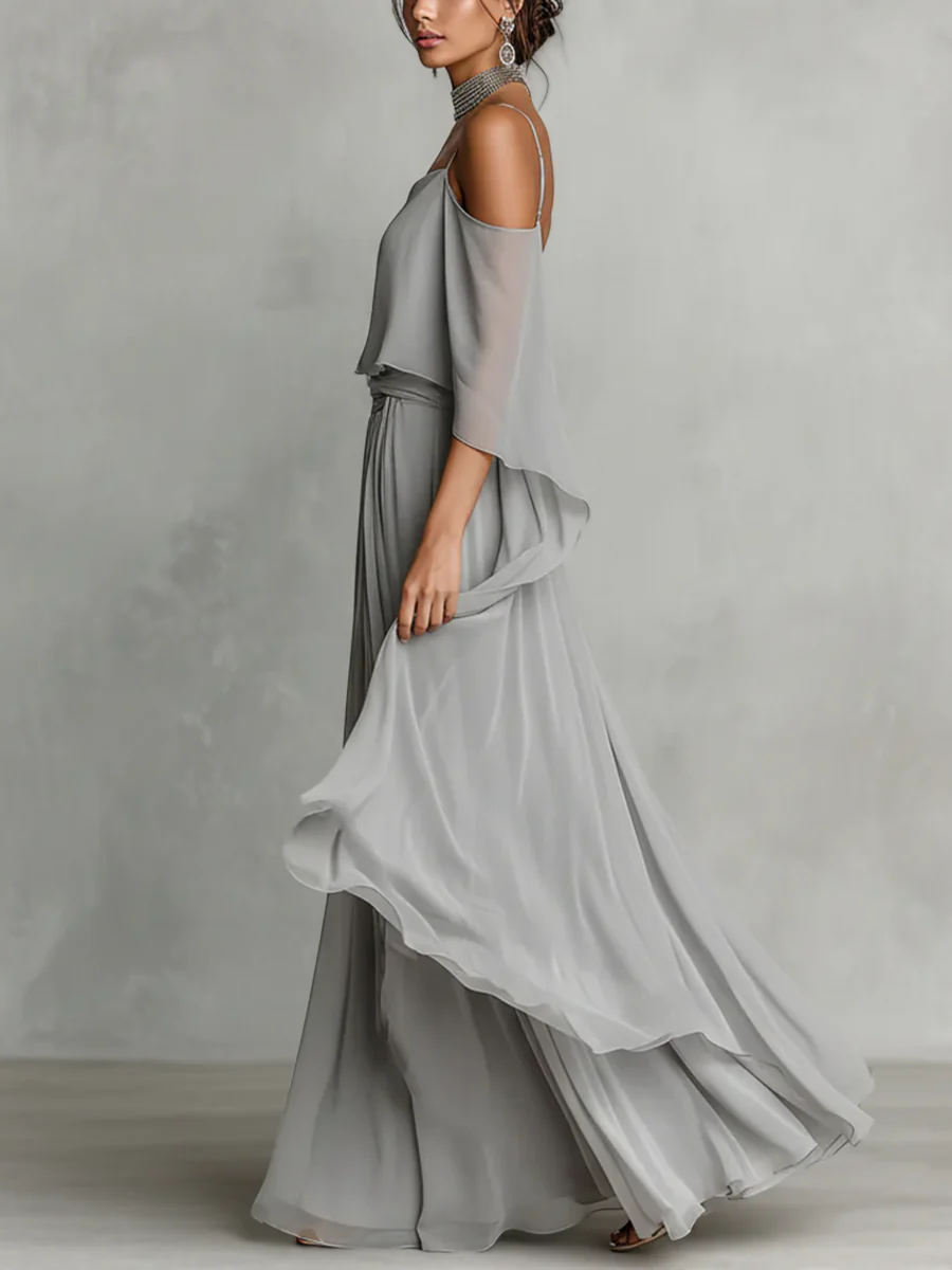 Isabela | Ensemble fluide gris avec top à bretelles et pantalons légers