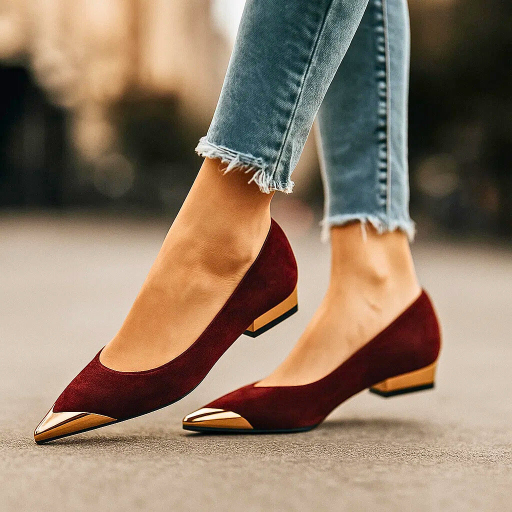 FLATS AVELINE À POINTE EN OR
