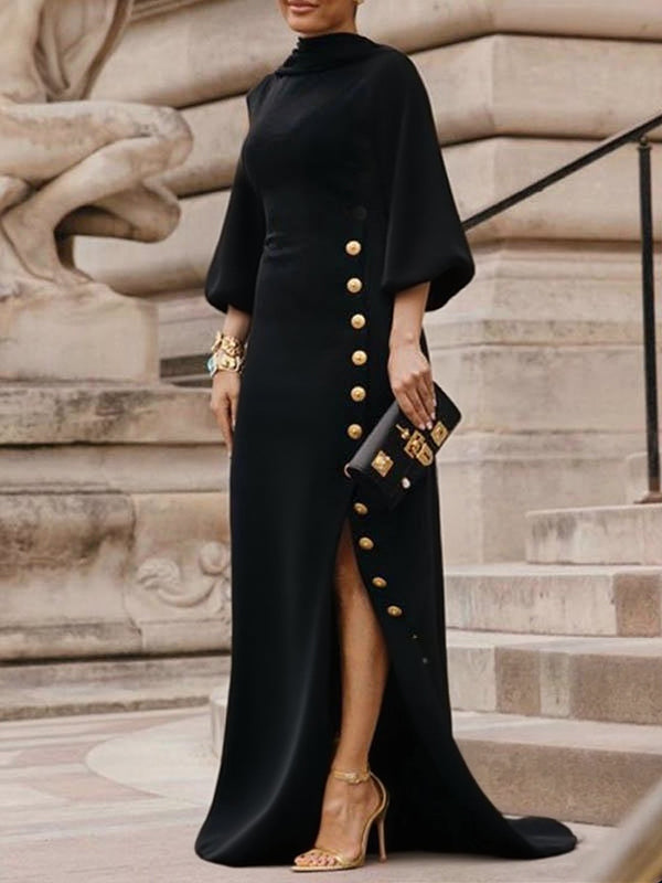 Margaux | Robes Maxi à Manches Boutonnées