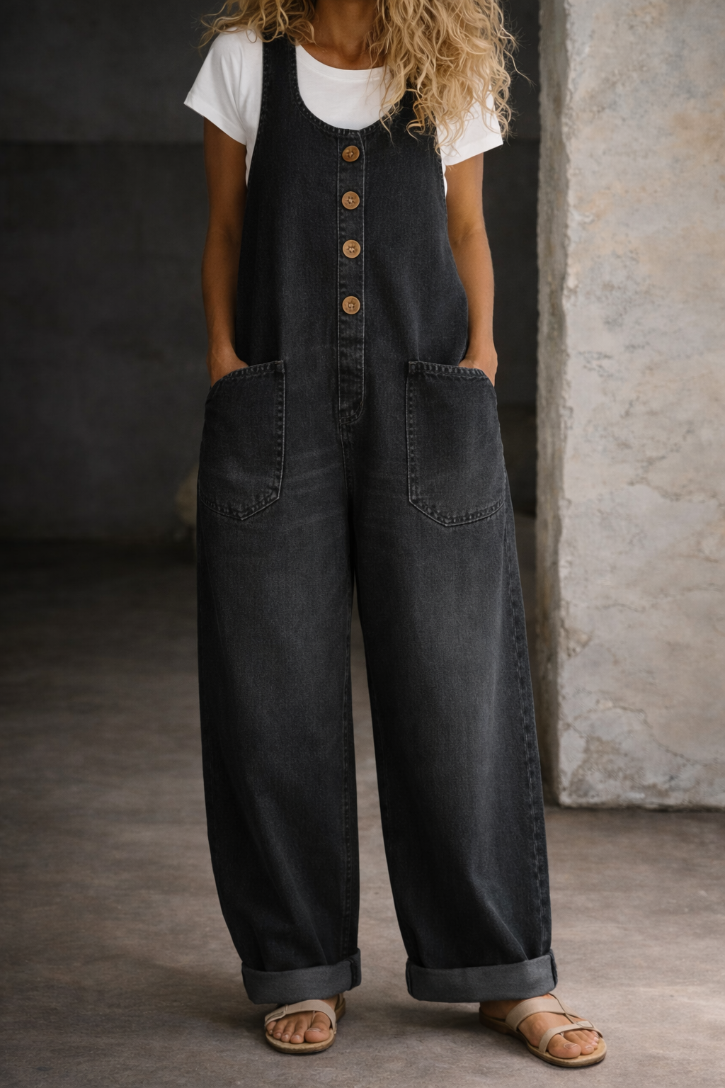 Bethany | Salopette en denim en vintage lavé