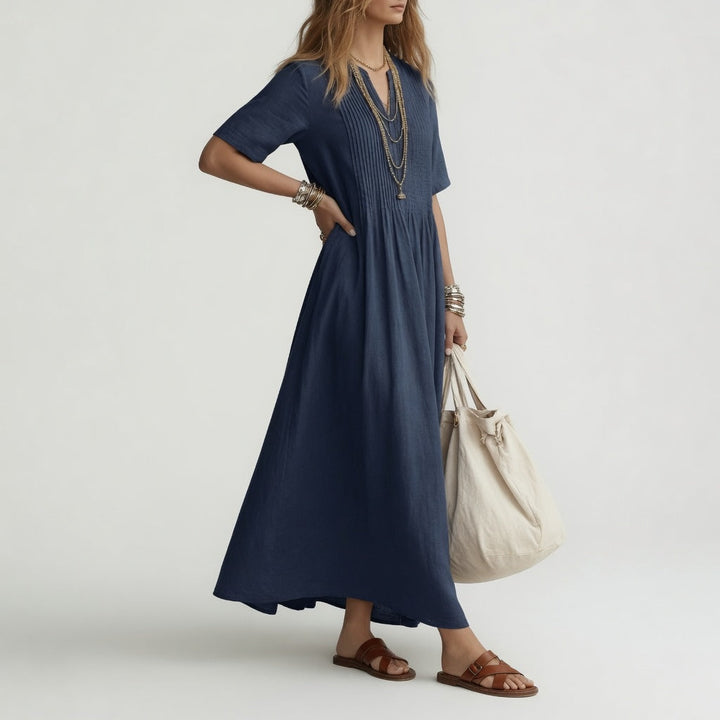 Pélagie™ — Robe longue col V liberté estivale