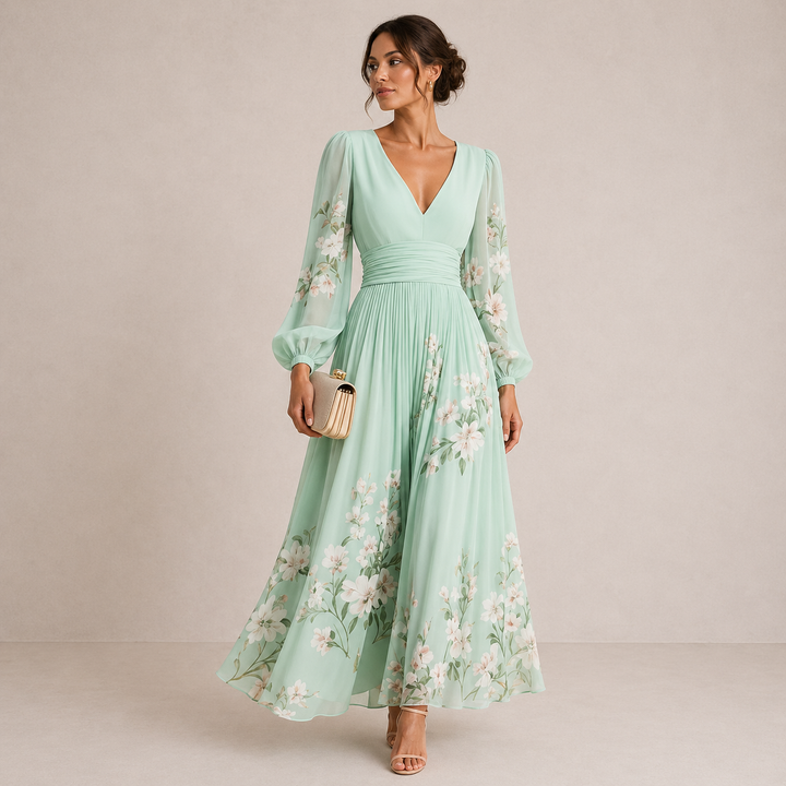 VENIRA | Robe Fleurie Verte