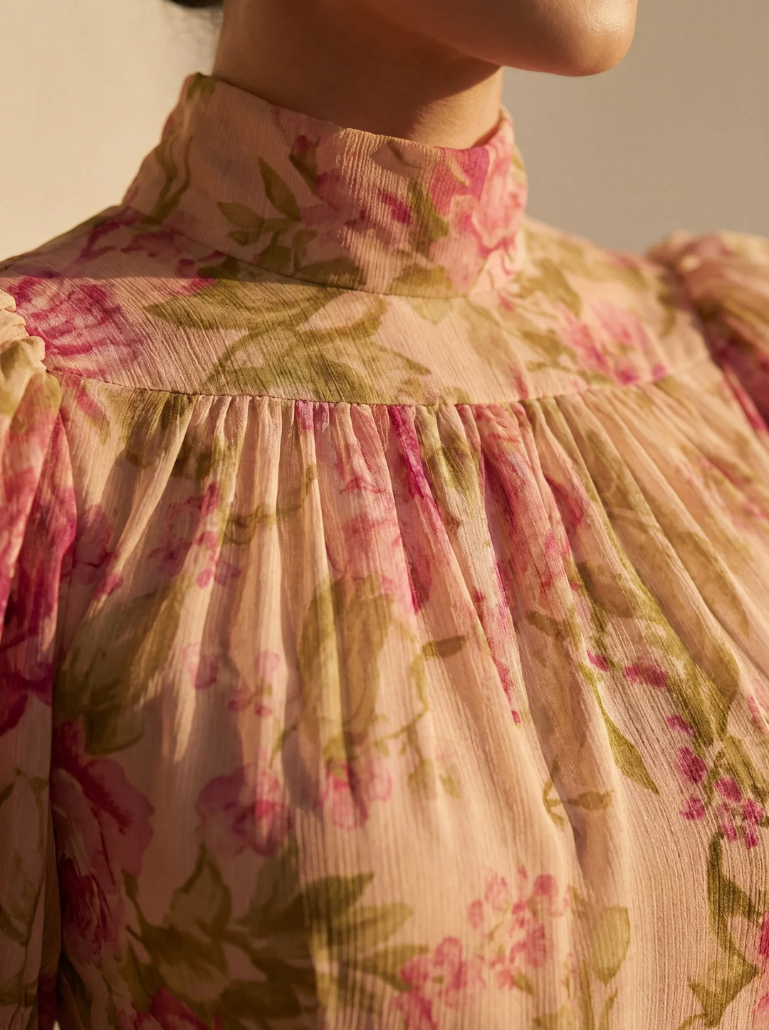 Rosario | Robe Longue Fleurie en Chiffon