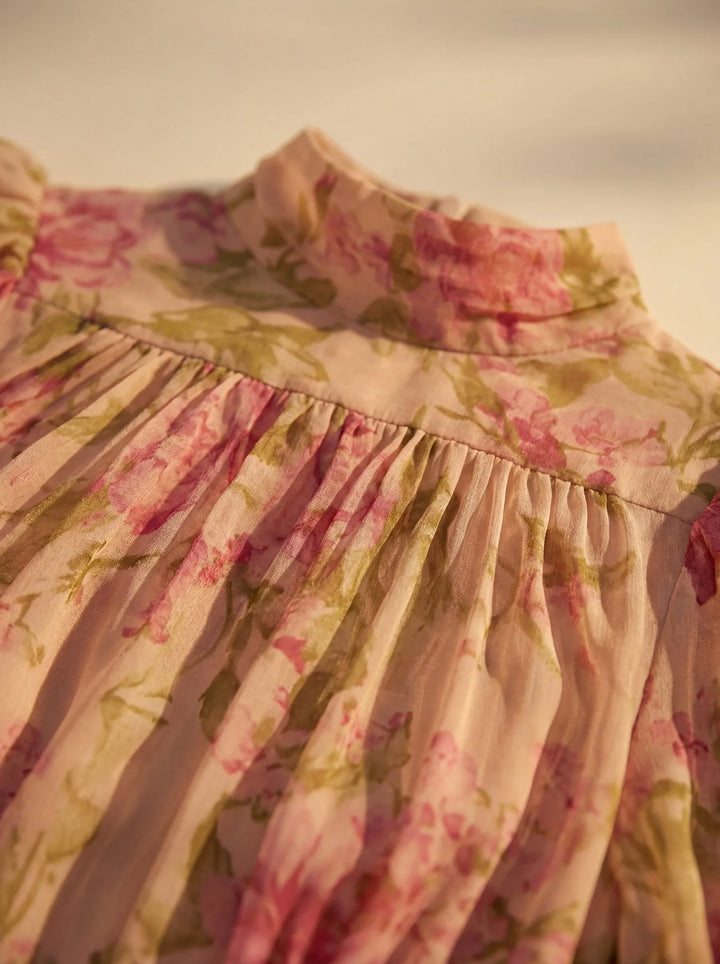 Rosario | Robe Longue Fleurie en Chiffon
