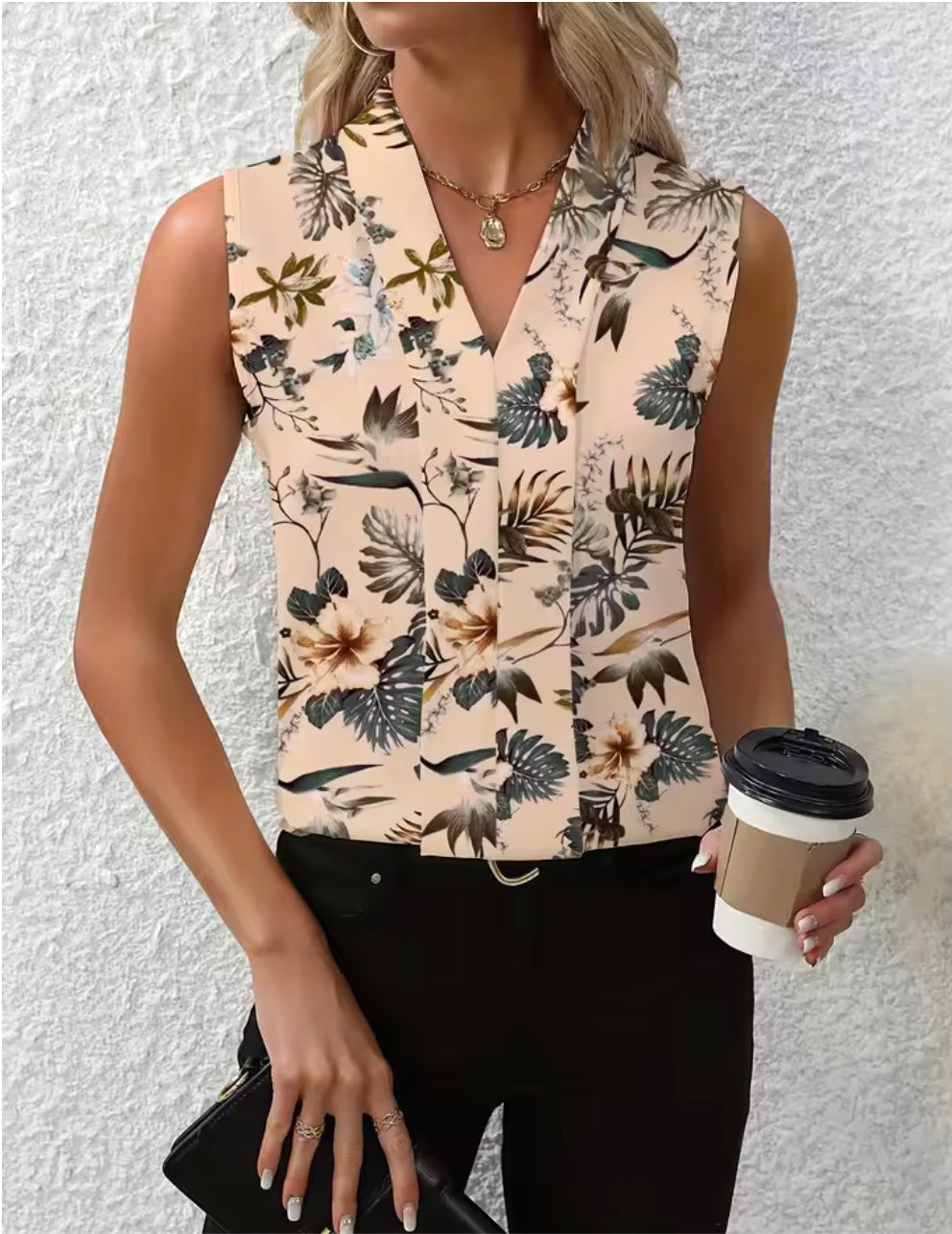 Nicole | Blouse Décontractée à Col V