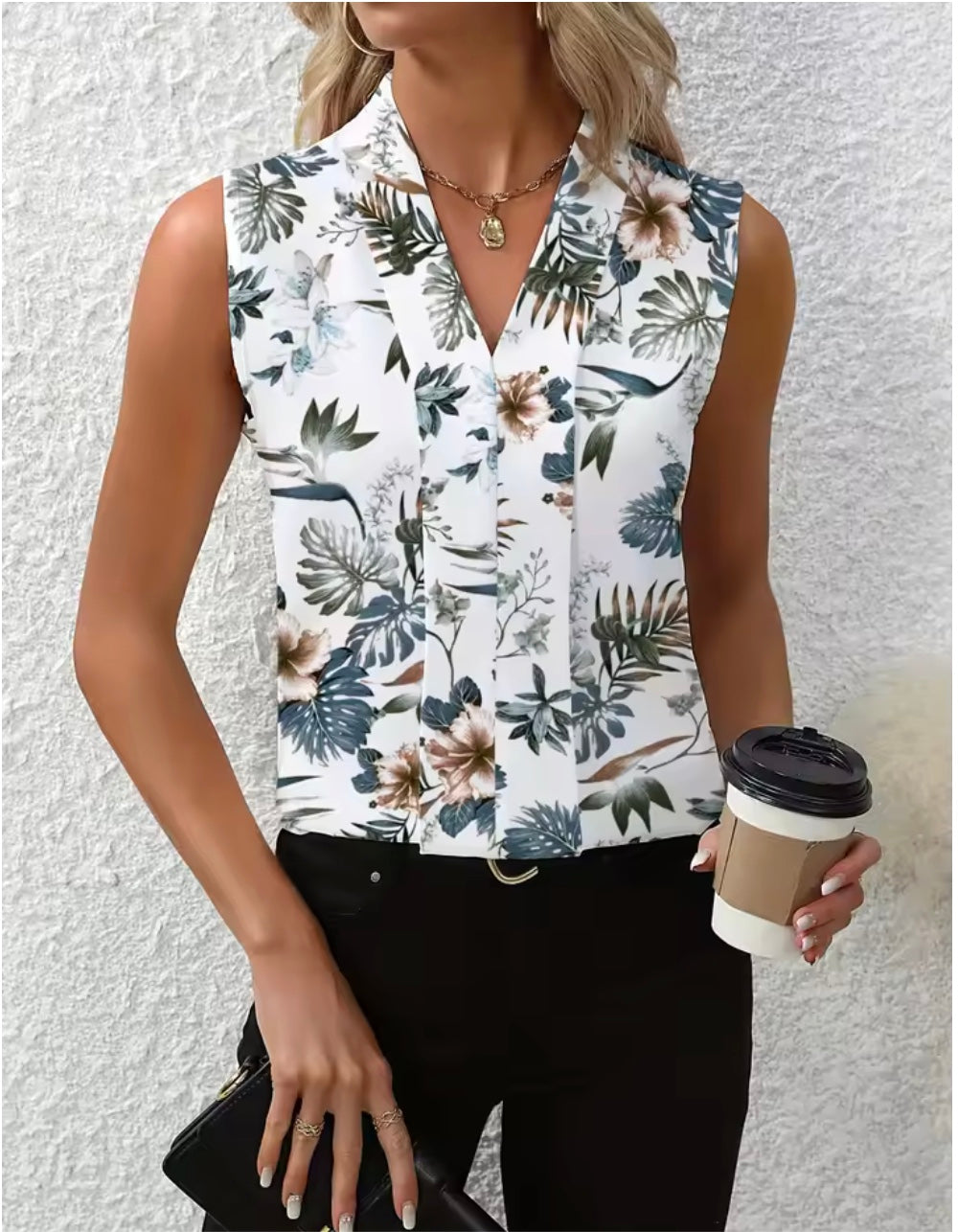 Nicole | Blouse Décontractée à Col V