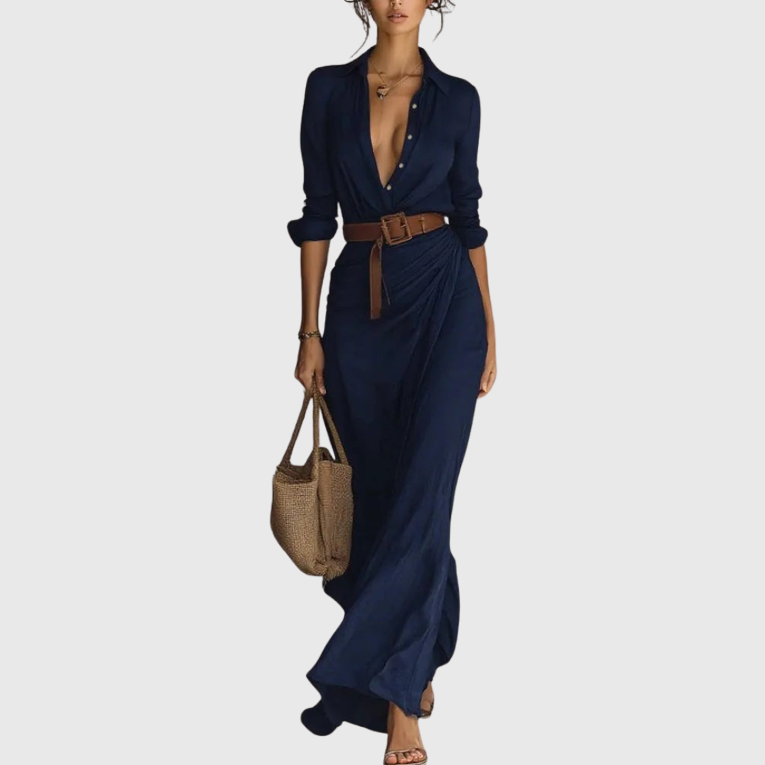 Thames – Élégante robe maxi enveloppante
