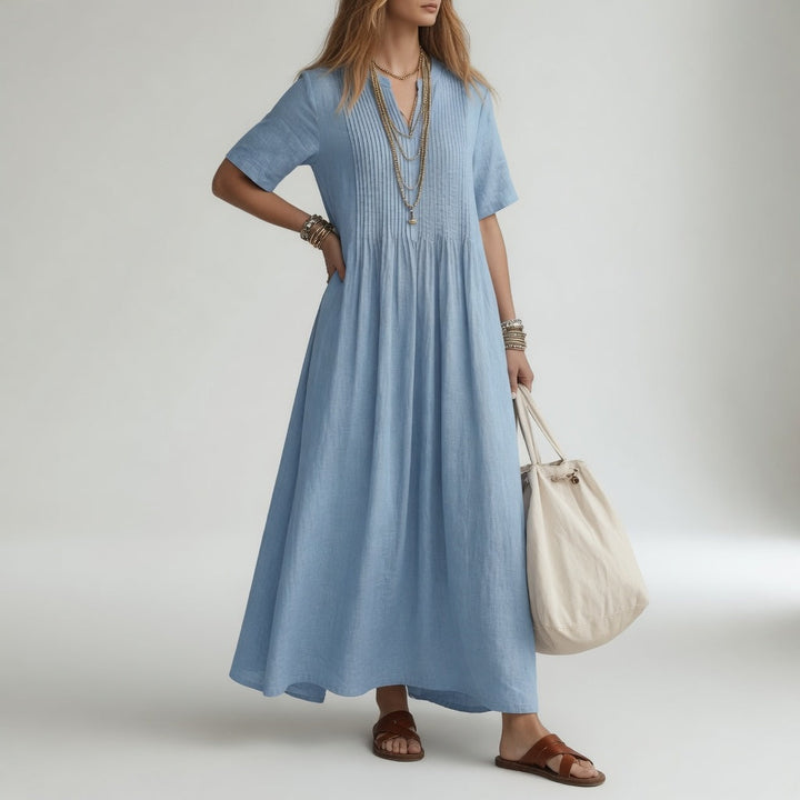 Pélagie™ — Robe longue col V liberté estivale