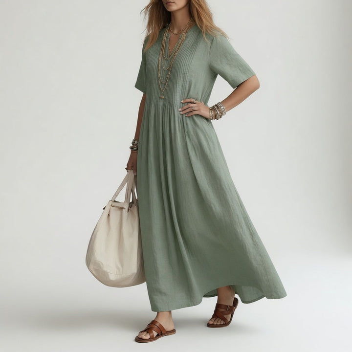 Pélagie™ — Robe longue col V liberté estivale