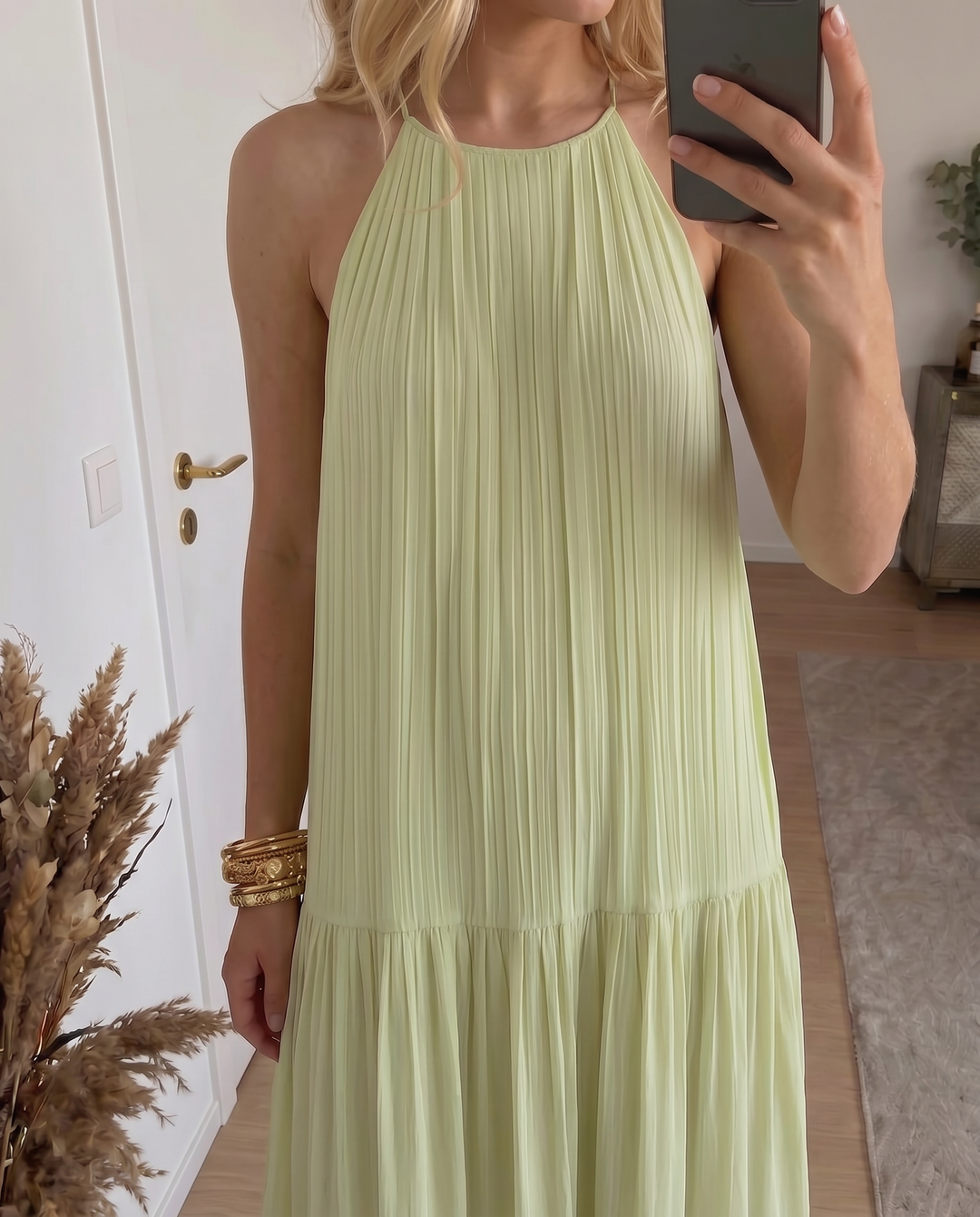 LIVIA | Maxi Robe Boho Vert Pistache