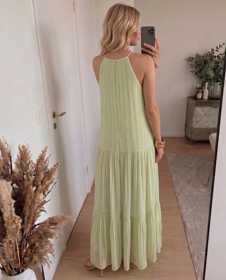 LIVIA | Maxi Robe Boho Vert Pistache