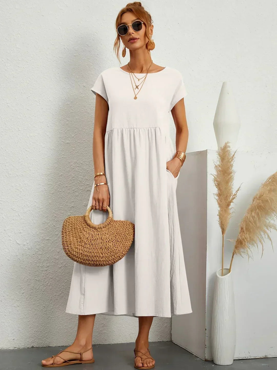 Gabrielle | Robe midi fluide d'une élégance intemporelle