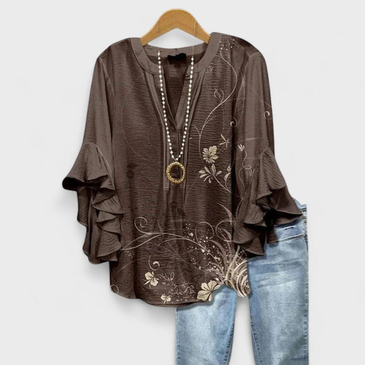 Lucy | Blouse Imprimée pour Femmes avec Manches Volantes