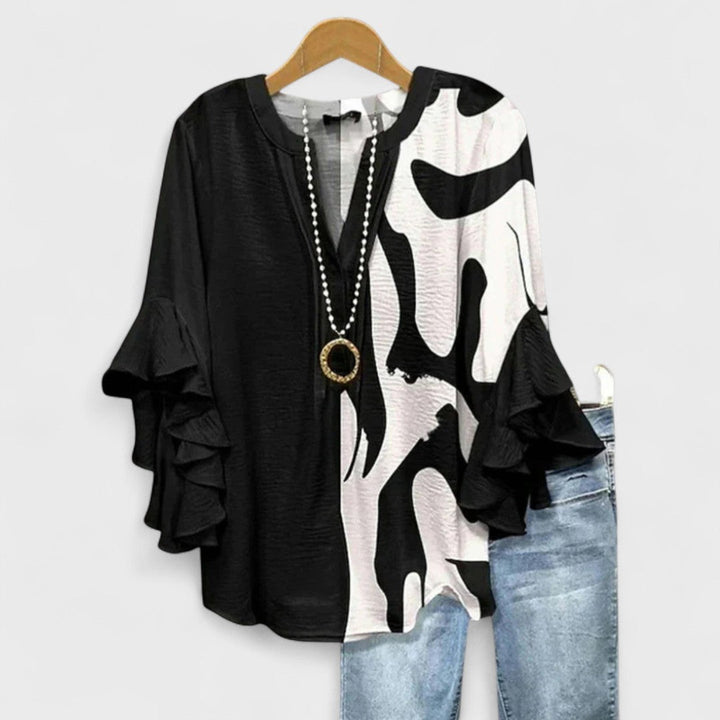 Lucy | Blouse Imprimée pour Femmes avec Manches Volantes